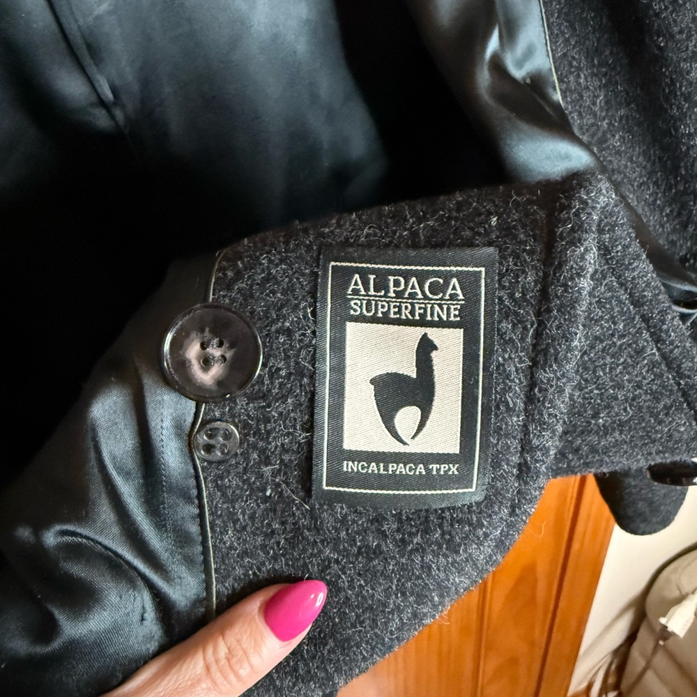 Hilary Radley Wool & Alpaca Superfine Blend Gray Duffle Coat Size 6 - Picture 3 of 12